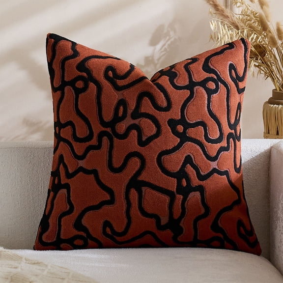 Embroidered Throw Pillow Cover Decorative Cushion Case For Sofa Couch 17.7x17.7 Inch Multicolor