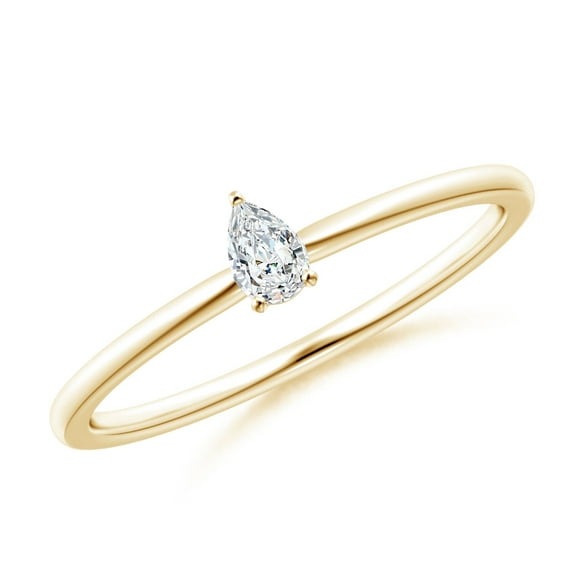ANGARA Lab Grown Solitaire Diamond Engagement Ring for Women in 14K Yellow Gold (Size-4x2.5mm| Color-F-G| Clarity-VS) | April Birthstone, Anniversary, Jewelry Gift for Women | Lab-Grown Diamond Ring