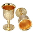 thumbnail image 7 of 4PCS Vintage Chalice Goblet, Chalice Goblet Communion Cup Gold Wine Glasses Metal Embossed Wine Cup European Chalice Cup Shot Golden Retro Ornaments for Decoration Collection Wedding Anniversary, 7 of 7