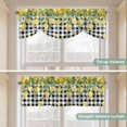 thumbnail image 3 of Tie Up Valance for Windows Floral Lemon Curtains Valances Rod Pocket Valance Window Treatments Fruit Eucalyptus Leaf Branch Black Plaid Balloon Curtains for Kitchen Living Room Bedroom 54x18 Inch, 3 of 9