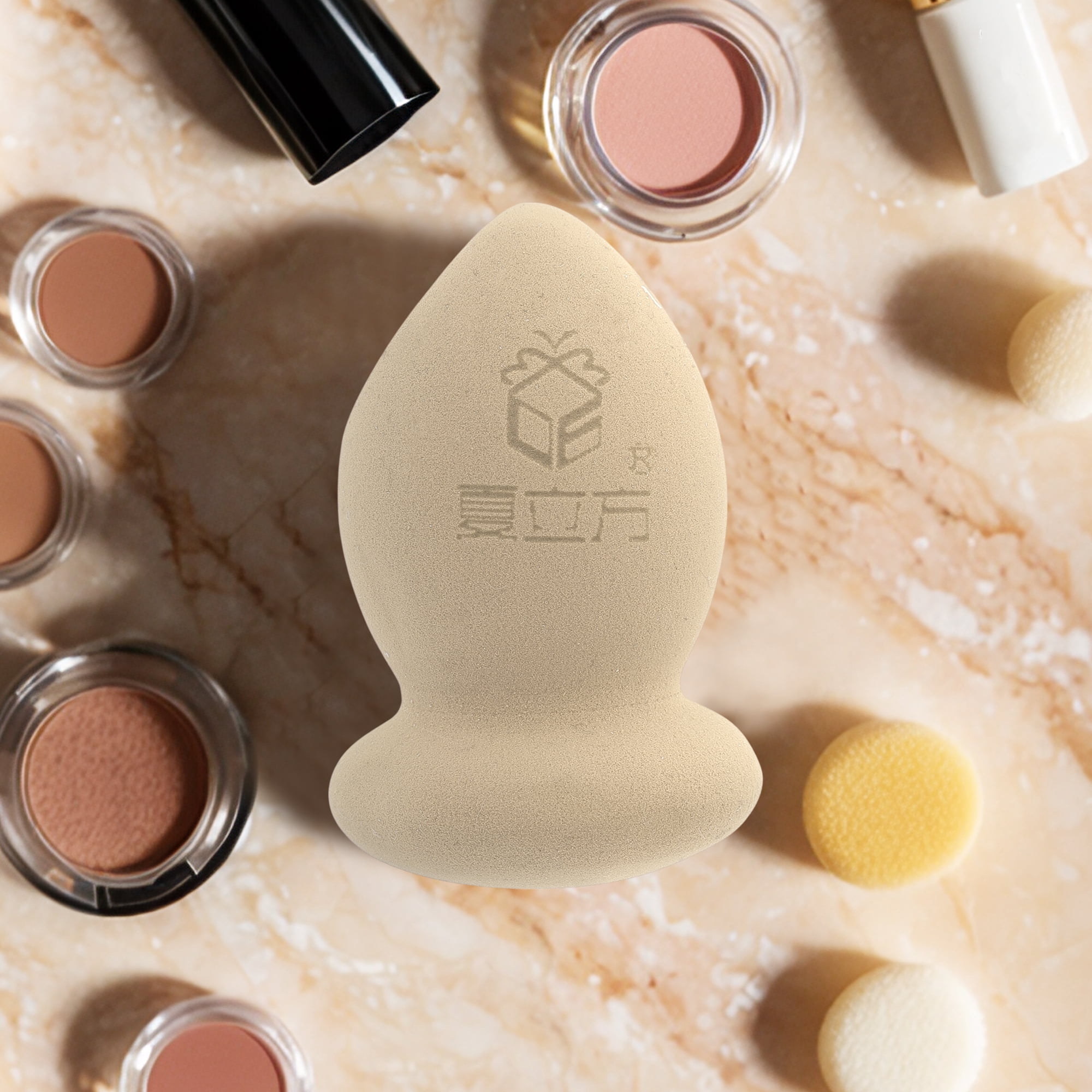 Unique Bargains 1 Pc Special Shape Face Makeup Sponge for Bedrooms Makeup Application Nude