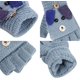 thumbnail image 2 of Edad 6-12 años Guantes azules Manoplas para niños y niñas Manoplas de invierno convertibles Guantes de medio dedo de lana tejida Guantes con patrón de perro lindo y mágico suave y cálido Esquí al aire libre Snowboard Ciclismo Rojo Verde, 2 of 5