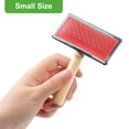 thumbnail image 6 of Unique Bargains Self Cleaning Dog Slicker Brush, Pet Hair Brush with Wooden Handle Dog Grooming Brush for Long Haired and Short Haired Dogs, Cats Shedding Tool, 6 of 7