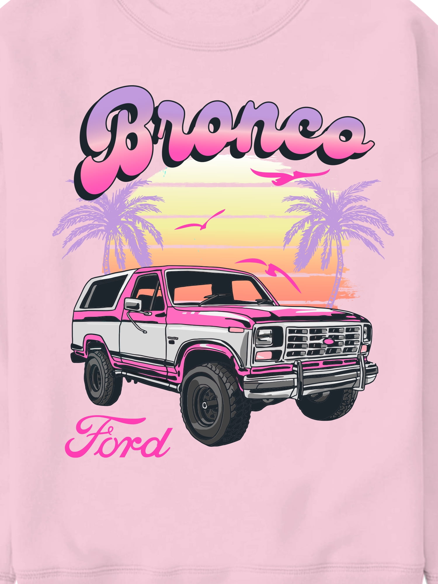Bronco Sunset, Girls Apparel Graphic Long Sleeve Sweatshirt, Sizes 4-16