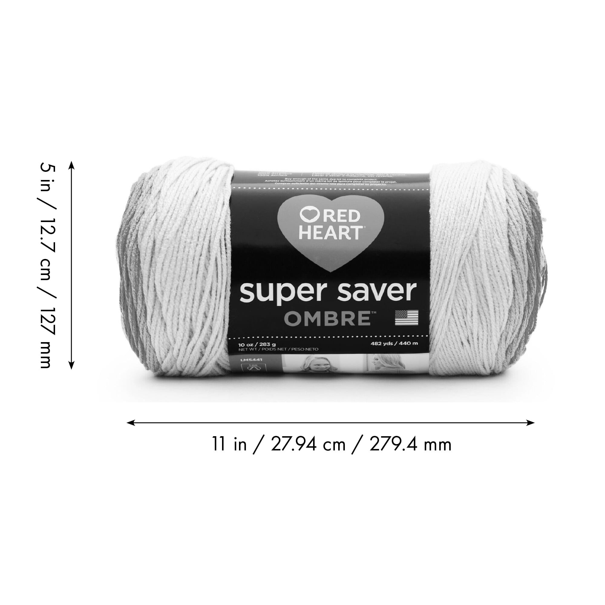 1 Super Saver Ombre Yarn 10 oz Anthracite 