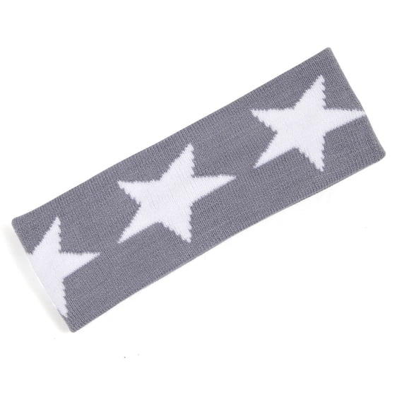 ZQUUVOU Women's Star Hair Band Hip Hop Dance Non Slip Elastic Bandana Knit Headband Sports Yoga Workout Hair Accessories Gray