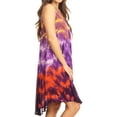 thumbnail image 4 of Sakkas Nora Sleeveless Embroidered Short Tie Dye Caftan Dress / Cover Up - Orange - One Size, 4 of 5