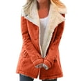 thumbnail image 1 of Winter Warm Fleece Lined Jackets For Women Plain Color Jacket With Pockets Button Coats Outerwear, 1 of 6