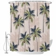 thumbnail image 2 of Palm Tree Waterproof Fabric Shower Curtain,Tropical Coconut Botanical Summer Seaside Waterproof Fabric Shower Curtain for Bathroom Curtains Bathtubs Hotel Shower Curtains with 12 Hooks Standard 72x72, 2 of 8