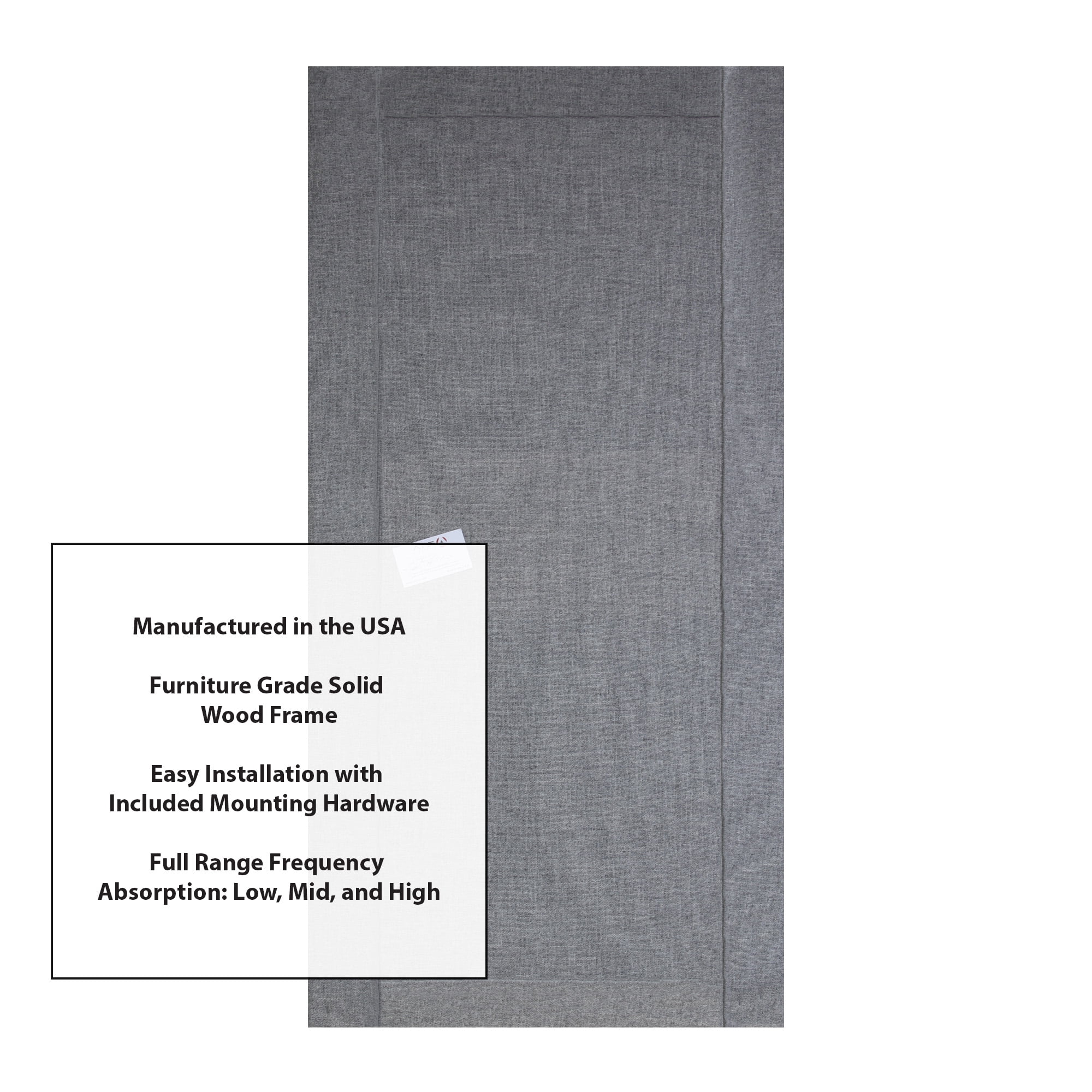 ATS Acoustics Bass Trap Full Range Sound Absorbing Echo Reducing Studio Acoustic Wall Panel 24" x 48" x 4" (Merle Grey)