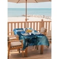 thumbnail image 3 of Rectangle Outdoor Tablecloth With Umbrella Hole And Zipper– Coastal Waterproof Patio Table Cover for Party, Picnic, Backyard, 60"x120" , Vintage Butterfly Ocean Blue, 3 of 8