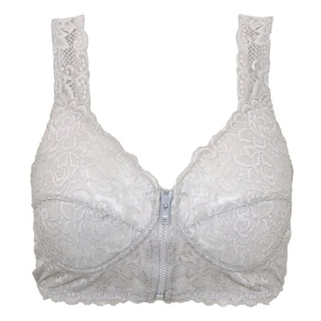 

KDDYLITQ Women Bralette Bras Front Close Push Up Plus Size Comfort Womens Bra Gray XXL