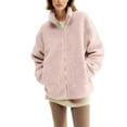 thumbnail image 2 of FAVIPT Womens Maternity Coats Zip Up 2 in 1 Baby Wearing Jacket Fleece Fuzzy Oversized Solid Outerwear with Pockets 2025 Pink,XXL, 2 of 8