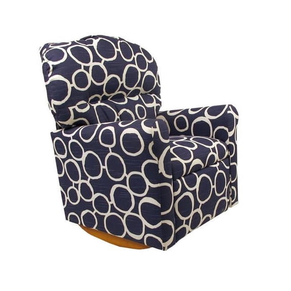 DozyDotes Freehand Circles on Navy Kids Rocking Recliner