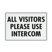 All Visitors Please Use Intercom Sign 12X8 Inches Metal Aluminum Signs, Weather Resistant, Weatherproof, Indoor Or Outdoor
