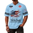 thumbnail image 4 of Evdexr 250th Anniversary Usa Graphic Tees Men Short Sleeve Crew Neck Independence Day Shirts Red White and Blue Usa Star Stripes Vintage 4th Of July Shirt Light Blue 2XL, 4 of 5