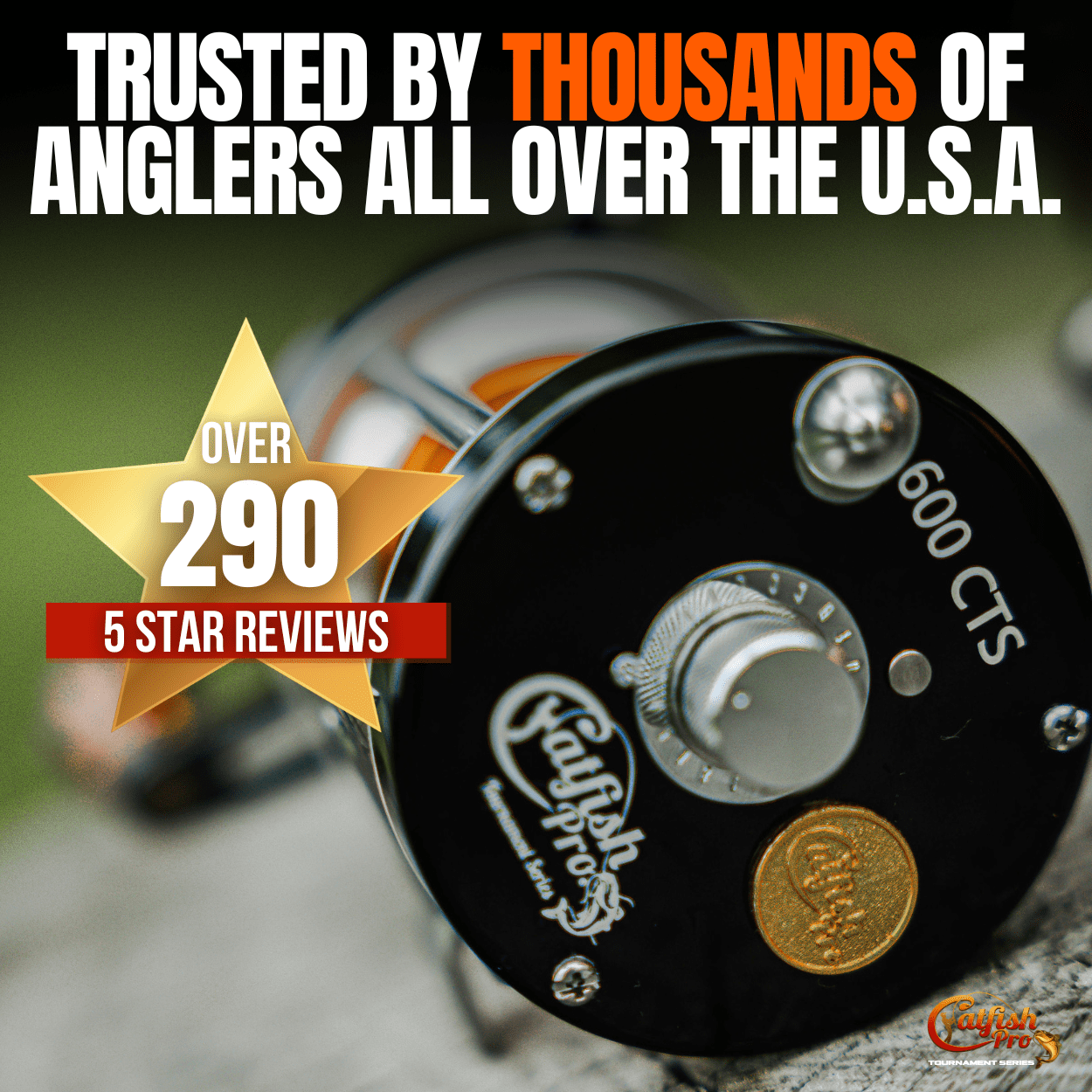 Catfish Pro Tournament Series 600 CTS 6+1 Bearing Baitcast Fishing Reel 5.3:1 Gear Ratio