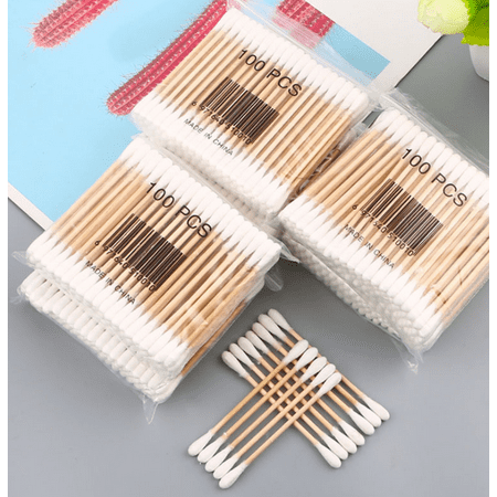 Heldig Wooden stick cotton swab cotton double headband ear bag stick 100 clean makeup sticks