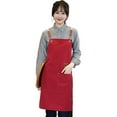 thumbnail image 1 of Delantal de chef para hombres y mujeres, delantal de trabajo de lona ajustable con espalda cruzada, delantal con pechera para cocinar en la cocina, delantales para asar a la parrilla, 1 of 7