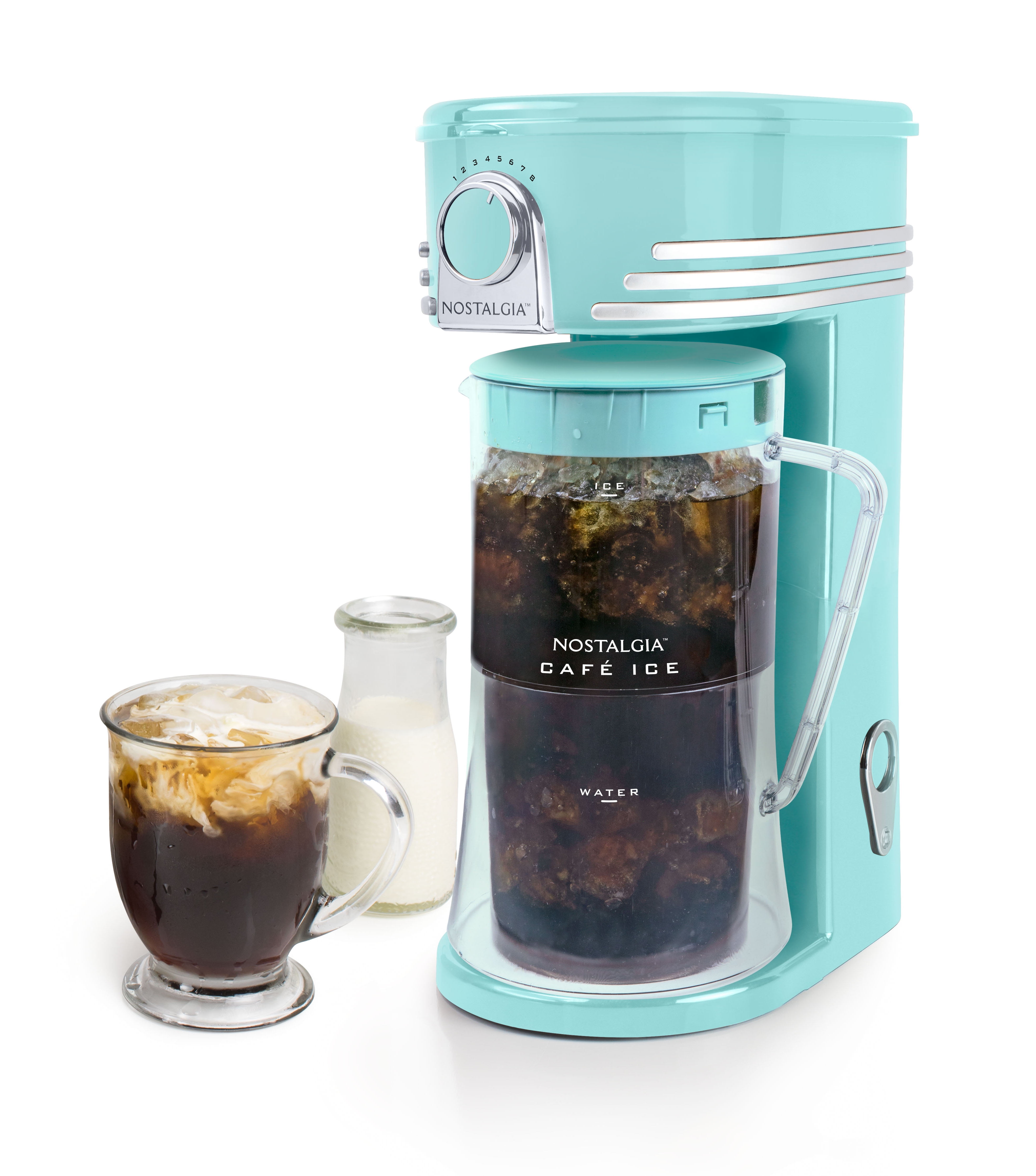 NEW Iced Coffee Lattes Tea Maker Brewing System 3 Quart Glass Pitcher Nostalgia 