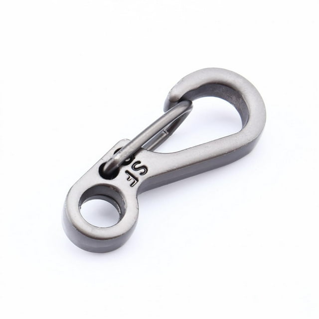 Clip Mousqueton Clé, Noir Mini Ressort Clips Crochet Fort 3cm pour Porte-Clés Parachute Cordon