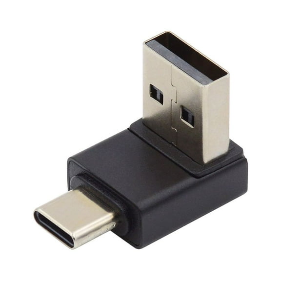 FVH Down Angled USB3.0 Type A Male to USB 3.1 Type C Male Data 10Gbps Charge Adapter 90 Degree for Laptop Phone