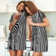 thumbnail image 4 of Fotbe Optical Zebra Illusion Bata de Dormir para Mujer con Estampado, Camisón de Algodón de Manga Corta, Ropa de Dormir Casual, 4 of 6