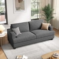 thumbnail image 4 of BLAZANT 84” Loveseat Sofa, High Resilience Loveseat Sofa, Linen Fabric 2 Seat Sofa Couch with Wooden Frame& Upholstered Cushion, Modern Deep Seat Sofa for Bedroom Office, 4 of 14