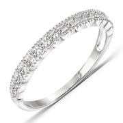 JeenMata 0.25 Carat Milgrain Band - Vintage Band - 18K White Gold Plating for Women