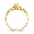 thumbnail image 2 of Solid 10k Yellow Gold Opal Diamond Engagement Ring Size 6 (.01 cttw.), 2 of 6