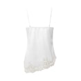 thumbnail image 6 of Women Lace Trendy Trim Satin Tank Top V Neck Silk Sexy Camisole Tops Asymmetrical Backless Spaghetti Strap Cami Tops Casual Summer Outfits Womens Tops Date Night Slip Dresses Beige L, 6 of 6