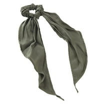 Wild Primrose by Scunci Fashion Scrunchie with Long Bow Scarf in Olive Green, 1ct