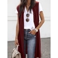 thumbnail image 2 of Faithtur Gilet Femme, Sans Manches Ouvert devant Solide Ample Long pour Rue Décontractée, 2 of 7