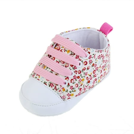 

Baby shoes Toddler Soft Soled Anti-slip Baby Canvas Floral Shoes Pink/11 CHMORA