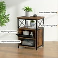 thumbnail image 5 of VECELO Set of 2 Nightstands with Flip Doors, Side End Table for Bedroom/Living Room/Office, Brown, 5 of 9