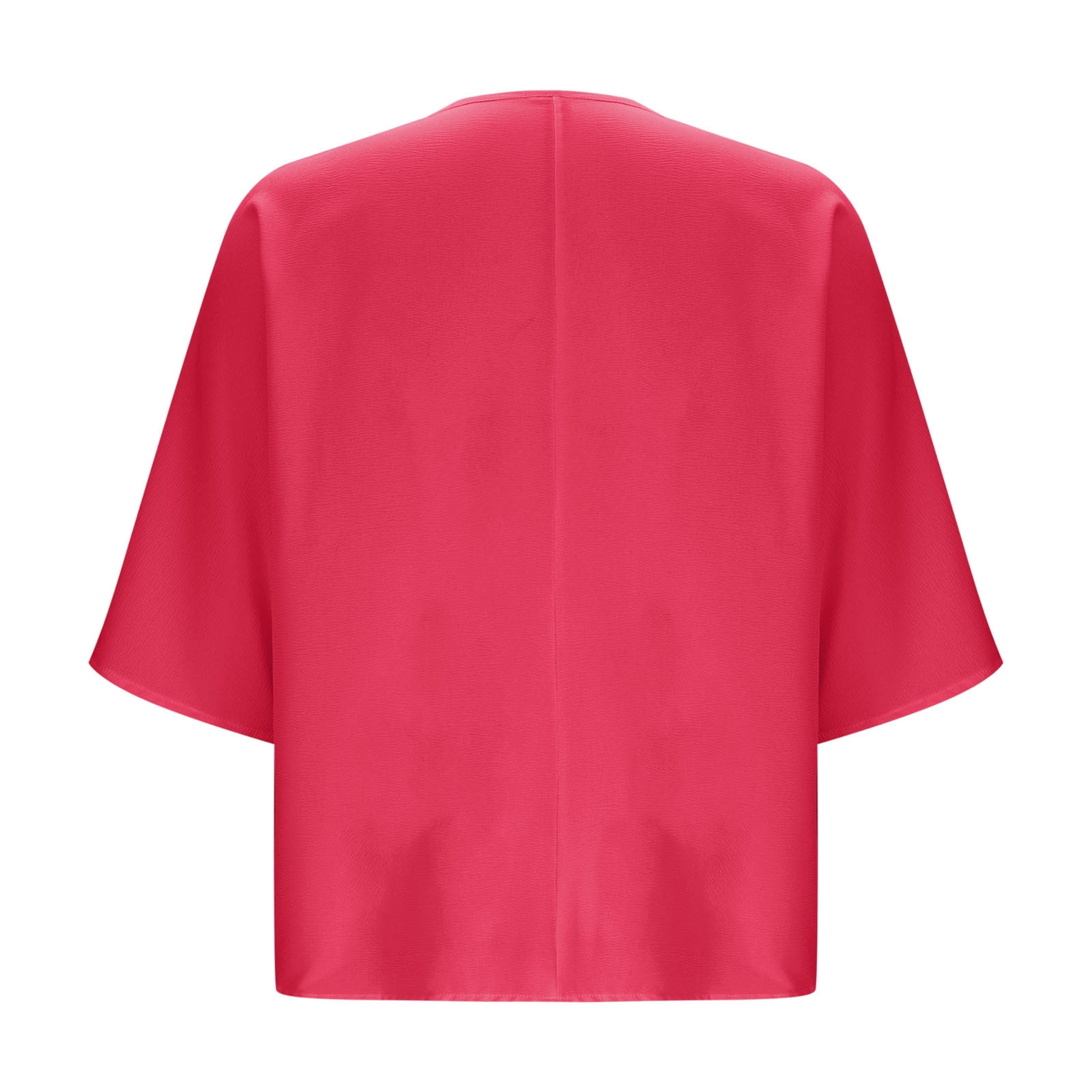 Button-Down Shirts for Women Plus Size L-4X Lightweight 3/4 Sleeve Blouses Tops Womens Casual Solid Color Loose V Neck Beach Cover Ups Tees Top