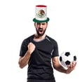 thumbnail image 5 of Jiibva Mexico Flag Pattern Top Hat Sports Party Hat Independence Day Headwear for Festival Carnival Halloween Fancy Dress Accessory, 5 of 7