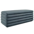 thumbnail image 2 of Mezzo Upholstered Performance Velvet Storage Bench in Cadet Blue, 2 of 10