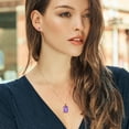 thumbnail image 3 of 18K Rose Gold Plated Silver Purple Amethyst and Black Diamond Pendant and Earrings Jewelry Set for Women (16.07 Cttw, Gemstone February Birthstone, Emerald Cut 18X13MM and 6X4MM, with 18 inch Chain), 3 of 3
