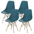 thumbnail image 2 of Furmax Pre Assembled Style Mid Century Modern DSW Shell Lounge Plastic Kitchen, Dining, Bedroom, Living Room Side Chairs Set of 4, Dark Green, 2 of 8