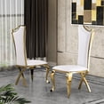 thumbnail image 4 of 5pc. 68" x 40" Glass Dining Set with 4 Chairs and Gold Stainless Steel, 4 of 4