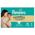 thumbnail image 2 of Pampers Swaddlers Diapers, Size 1 (8-14 lbs), Absorbent, Keeps Baby Dry and Comfortable, Skin Safe Disposable Baby Diaper, 2 of 26