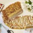 thumbnail image 4 of 11 Yards Gold Sequins Fringe Trim 6.69 Inch Sparkling Fringe Tassel Trimming Sequin Tassels Sewing Decoration for Latin Dress Stage Costume Sewing Crafts Party Decoration, 4 of 8