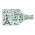 thumbnail image 1 of Hipster Cutting Board, Paris Culture in Doodle Style Drawing Eiffel Tower Beret Croissant Blue Cheese Taxi, Tempered Glass Cutting and Serving Board, Wine Bottle Shape, Multicolor, by Ambesonne, 1 of 1