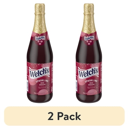 (2 pack) Welch's Non-Alcoholic Sparkling Juice Cocktail, Red Grape, 25.4 fl oz Bottle