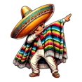 thumbnail image 2 of Summer t Shirts Men's Black Cotton T-Shirt with Dabbing Mexican Poncho Graphic – Fun Cinco de Mayo Celebration Tee, Perfect for St. Patrick's Day, Easter, Father's Day, Mother's Day, 2 of 7