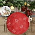 thumbnail image 4 of Wovilon Christmas Placemats Round PVC Placemats Snowflake Placemats Red Frosted No Slip Placemats Suitable For Festive Kitchen Tables, 4 of 6