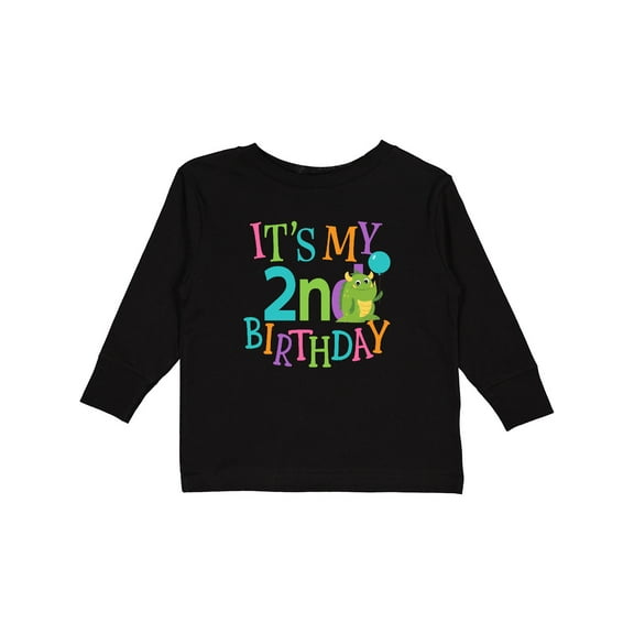 Inktastic 2nd Birthday Monster 2 Year Old Boys or Girls Long Sleeve Toddler T-Shirt