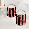 thumbnail image 5 of Pink and Black Stripes Roses Valentine Translucent Plastic Cans Storage Canisters with Lid Set of 4, 5 of 7