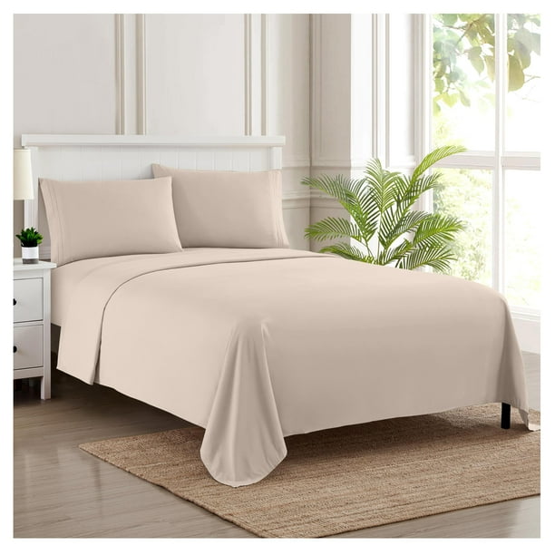 Juego de sábanas Sweet Home Collection 1800 Supreme Full Beige